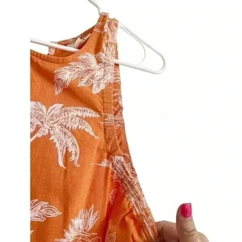 A.N.A. A‎ New Approach Oasis Waves Palm Trees Cotton Sleeveless Dress - Picture 6 of 8